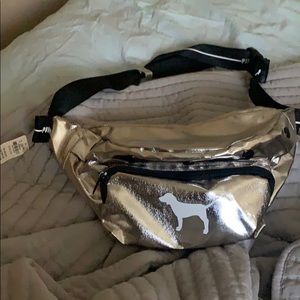 Silver pink brand fanny pack